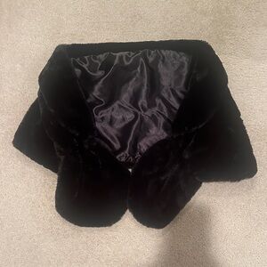 Elegant Black Faux Fur Shawl